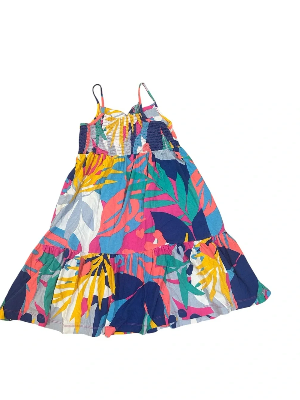 J.Crew Crewcuts Girls Multicolor Tropical Print Cotton Sundress Size M